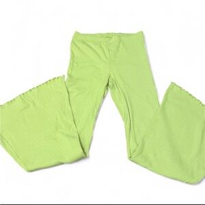 Aerie Green Ribbed Flare Pants